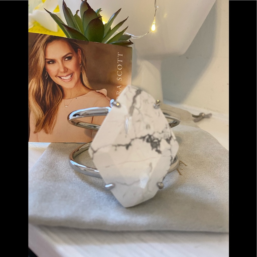 Kendra Scott Silver Macie Howlite Cuff Bracelet NWOT